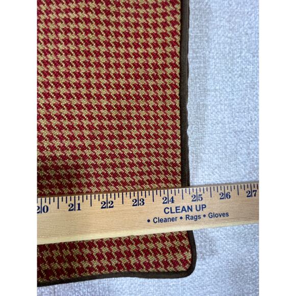 Peacock Alley Set of 2 Red Brown Houndstooth 100% Cotton Standard Pillow Covers - Picture 6 of 8